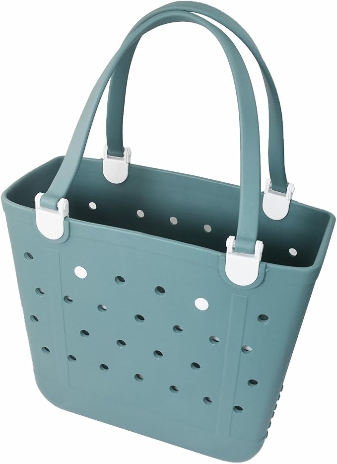Rubber Beach Bag for Women, Waterproof Travel Tote Bags for Beach | Waterproof Sand-proof Tote Bags with Zipper Pocket, Durable Lightweigh Tote Bag for Outdoor by Unknown