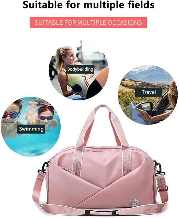 Unisex Wet and Dry Separation Gym Bag with Shoes Compartment,Pretty Girl Boy Bag for Yoga/Swimming/Weekend Getaway. - Image 8