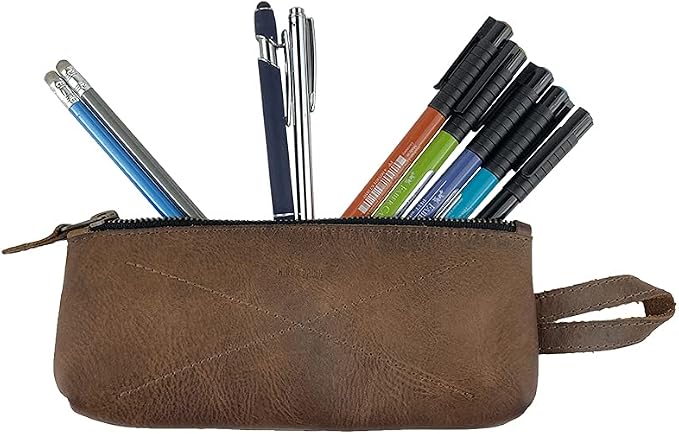 Hide & Drink, Carry-On Toiletry Bag, Pen and Pencil Case, Cable Organizer, Storage for Utensils, Travel Essentials, Full Grain Leather, Handmade, Bourbon Brown - Image 5