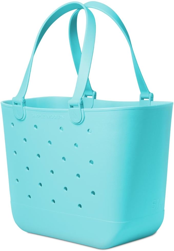 Simple Modern Extra-Large Beach Bag | Waterproof Getaway Rubber Tote with Zipper Pocket for Travel, Pool, Boat, Groceries, Sports | Nantucket Tides - Image 4