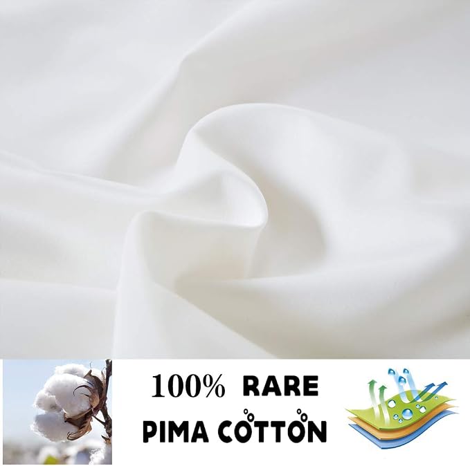 100% Supima Cotton 600 Thread Count King Pillowcase Set of 2, Luxury Hotel Pillow Cases,Soft & Silky Sateen Weave, Premium Quality King Pillowcase 2 Pieces (Ivory, KPC) - Image 7