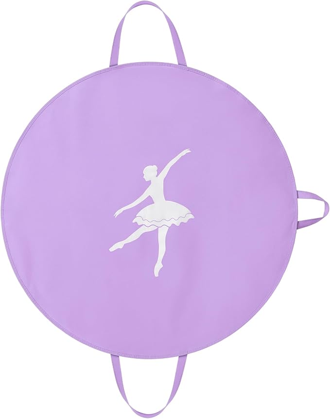 LOVEGRASS Tutu Garment Bag for Kids, 35" Tutu Bag for Hanging Clothes, Pancake Dance Bag for Dance Costume, Round Ballet Bag with 3 Handles for Children Girls, Purple by LOVEGRASS