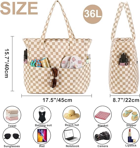 Bluboon Waterproof Beach Tote Pool Bags for Women Ladies Extra Large Carry On Bag With Wet Compartment for Weekender Travel - Image 5