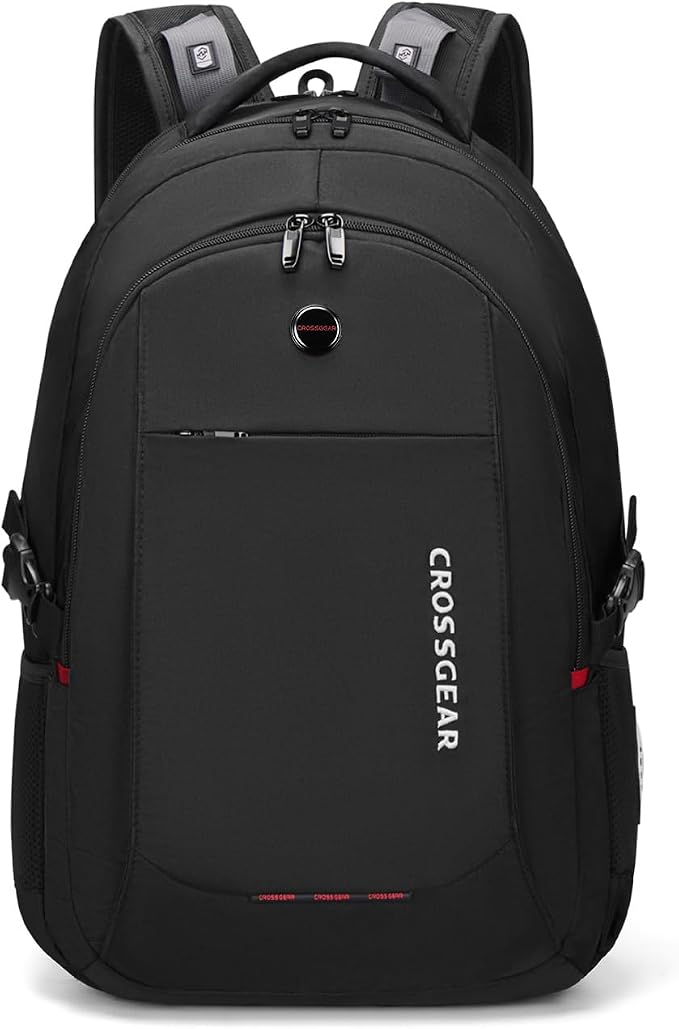CROSSGEAR Travel Laptop Backpack for Men, 15.6-Inch Large Computer Business Backpack, Multi-pocket, USB Port, Breathable Padded, Water Resistant Work Casual Daypacks by CROSSGEAR