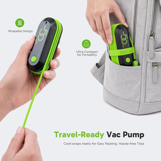 Vacbird Travel Vacuum Bags with USB Electric Pump, 14 Pack Vacuum Bags for Travel, Compression Vacuum Packing Bags for Luggage & Suitcase, Space Saving Travel Bags for Clothes and Clothing,Carry-On - Image 5