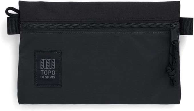 Topo Designs Accessory Bags, Travel Organizer Accessories for Smaller Items, Durable Storage Pouch, 3 Sizes, Fully Lined Pack Cloth (Small, Black/Black/Black) by TopoDesigns