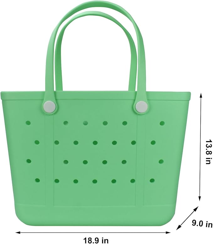 Extra Large Rubber Beach Bag Tote Bag for Women Waterproof Bag | Waterproof EVA Beach Tote with Zipper Pocket & Non-Slip Bottom | Sturdy Tote for Beach Pool Boat Groceries & Travel - Image 2