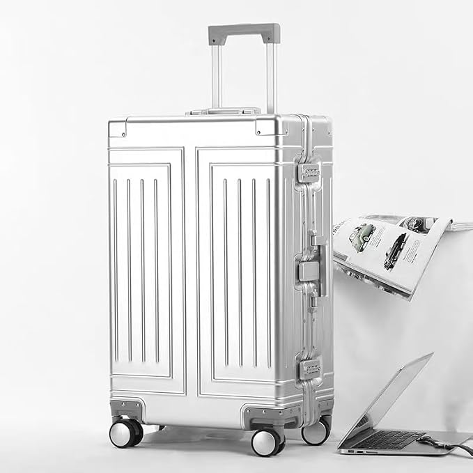 All Aluminum Carry On Luggage，Cut from Whole Aluminum Sheet，22x14x9 Airline Approved ，（3rd Generation，Premium Metal zipperless suitcase ） (silvery, 26inch) - Image 4