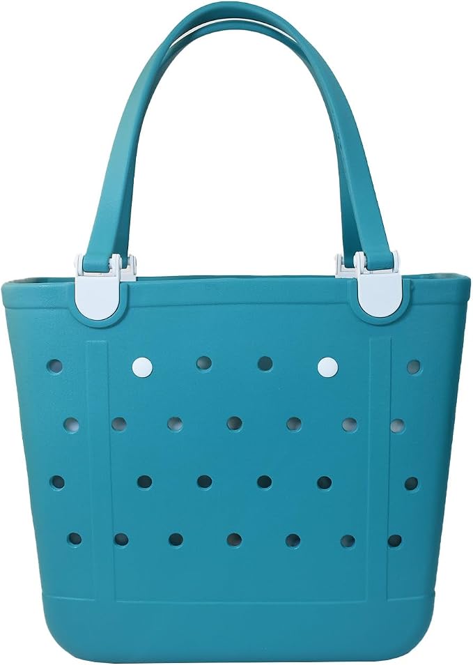 Rubber Beach Bag for Women, Waterproof Travel Tote Bags for Beach | Waterproof Sand-proof Tote Bags with Zipper Pocket, Durable Lightweigh Tote Bag for Outdoor by Unknown
