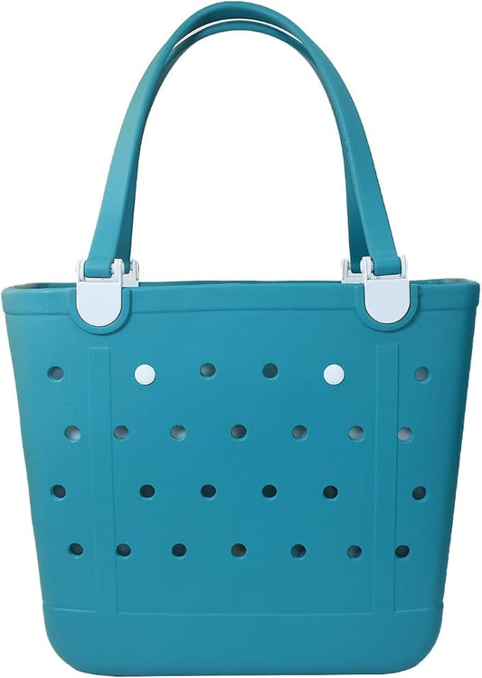 Rubber Beach Bag for Women, Waterproof Travel Tote Bags for Beach | Waterproof Sand-proof Tote Bags with Zipper Pocket, Durable Lightweigh Tote Bag for Outdoor by Unknown