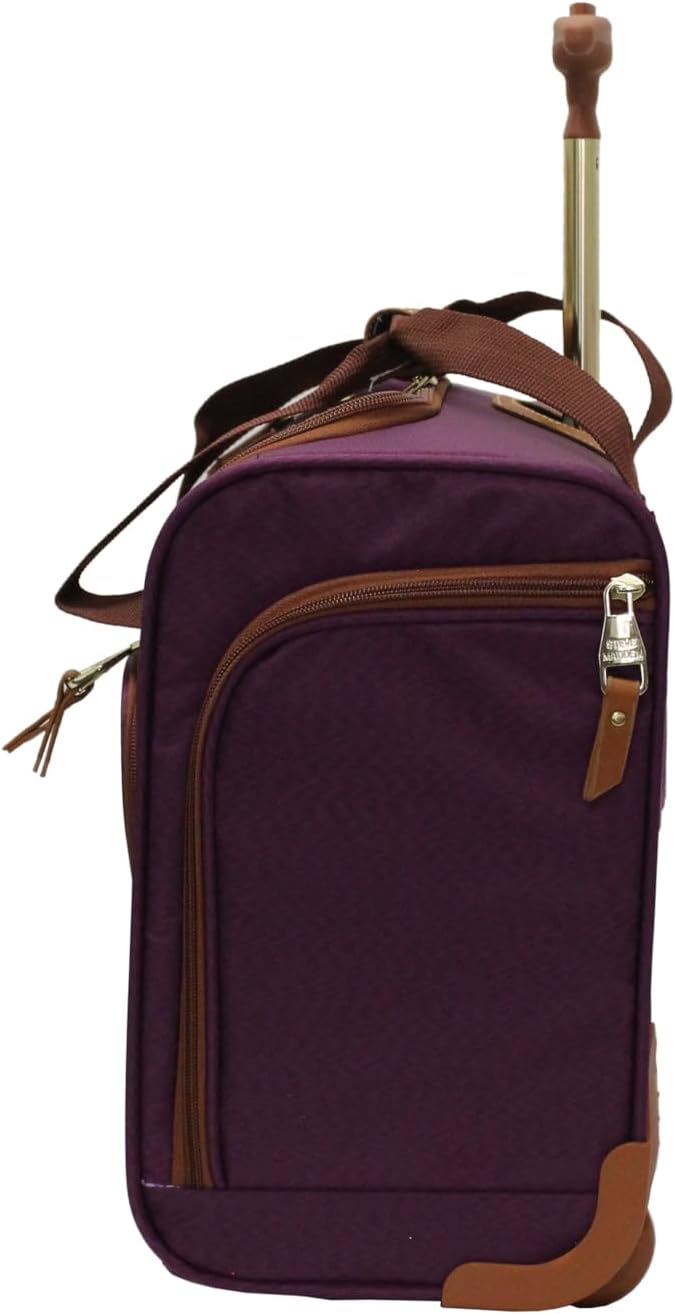 Steve Madden Designer 15 Inch Carry on Suitcase- Small Weekender Overnight Business Travel Luggage- Lightweight 2- Rolling Spinner Wheels Under Seat Bag for Women (Purple) - Image 4