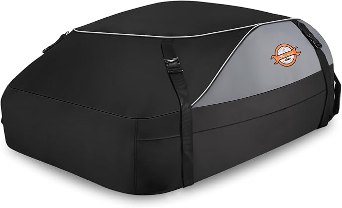 Sailnovo Rooftop Cargo Carrier Roof Bag,15 Cubic feet Soft Waterproof Car Roof Bag fit Cars with/Without Rack, 4 Tie-Down Straps, 4 Door Hooks, Foldable Car Top Carrier for Road Trip Camping Travel by Sailnovo