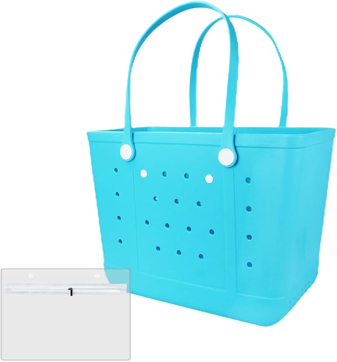 Beach Bag X Large Rubber Tote Bag, Waterproof Washable Open for Women Croc Bag Hand Bag for Beach Pool Yoga by UeKeKicg