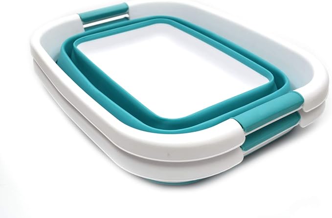 SAMMART Set of 2-25L (6.6 gallon) Collapsible Laundry Basket/Tub-Foldable Storage Container/Organizer - Portable Washing Bin - Space Saving Hamper, Water capacity:20L (5.28 gallon) (2, Bright Blue) - Image 2