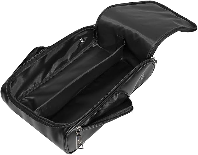 CaddyDaddy Premium Golf Shoe Bag Zipper Sports Shoe Strap Bag with Side and Front Accessory Pocket for Storing Golf Accessories Golf Shoe Carry Bags (LUX Synthetic Leather | Black) - Image 4