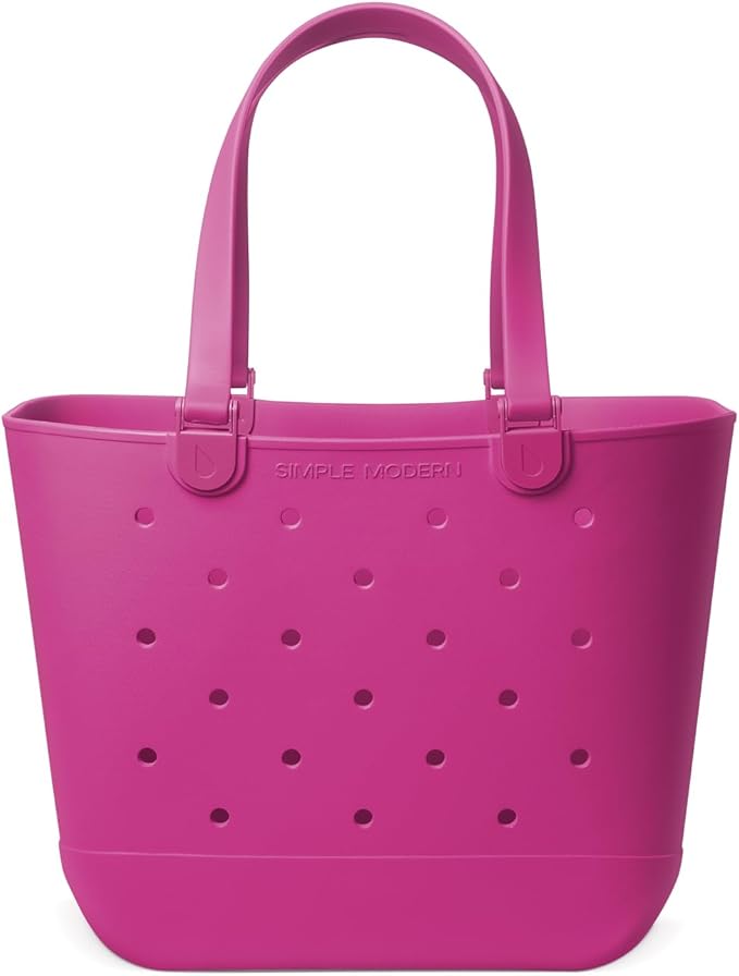Simple Modern Extra-Large Beach Bag | Waterproof Getaway Rubber Tote with Zipper Pocket for Travel, Pool, Boat, Groceries, Sports | Zinnia by Unknown