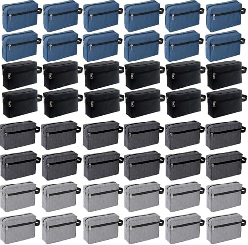 48 Pcs Travel Toiletry Bag for Men Women Bulk Large Water Resistant Shaving Bag Hanging Cosmetic Bag Makeup Travel Pouch Foldable Toiletry Organizer Gifts for Graduation Father's Day (48, Mixed Color) by Home
