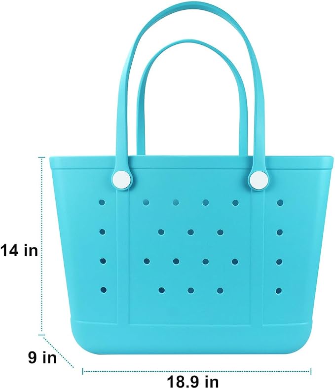 Extra Large Rubber Beach Bag Tote Bag for Women Waterproof Bag | Waterproof EVA Beach Tote with Zipper Pocket & Non-Slip Bottom | Sturdy Tote for Beach Pool Boat Groceries & Travel - Image 4