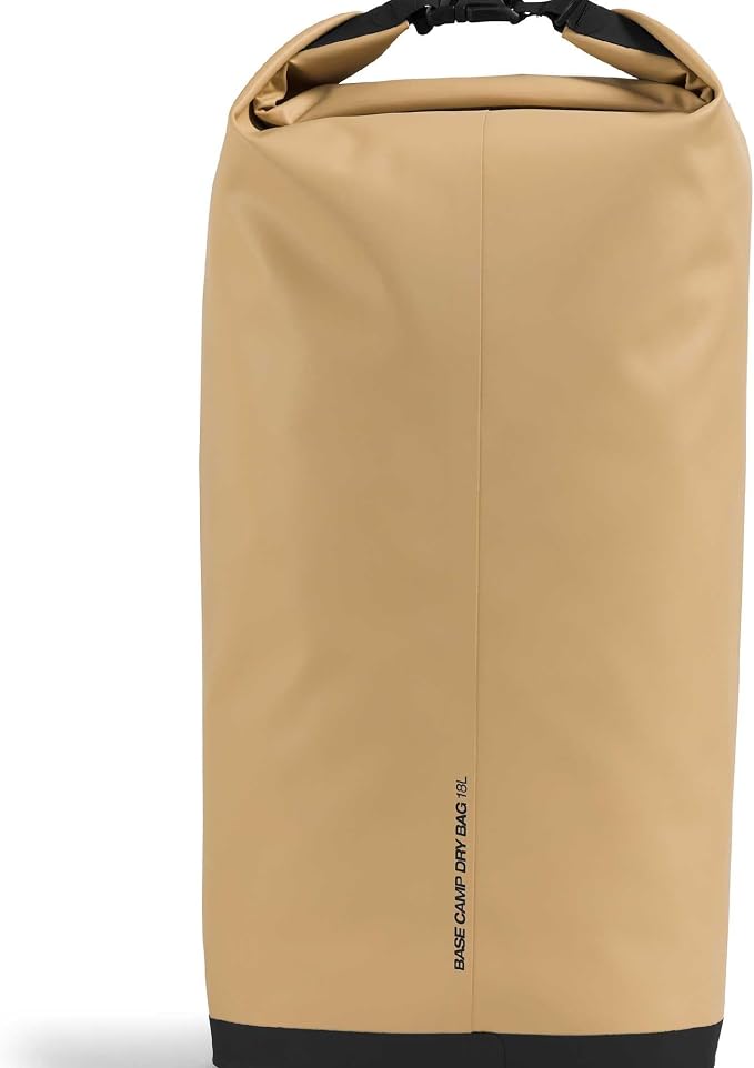 The North Face Base Camp Dry Bag - Roll-Top Waterproof Stuff Sack, Ideal for Camping Gear & Kayak Accessories, Khaki Stone/TNF Black, 18 Liters | Roll-Top Waterproof Stuff Sack, Ideal for Camping Gear & Kayak Accessories - Image 3