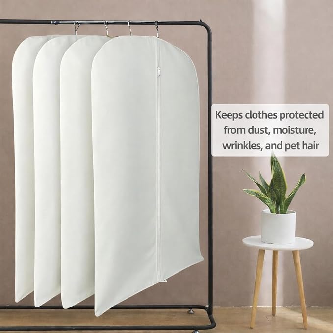 Premium 100% Cotton Garment Bags – 35" Gray Canvas Suit Cover with YKK Zipper – Breathable, Dust-Proof Storage for Suits, Coats, Dresses, Jackets & Travel/Closet Use - Image 11