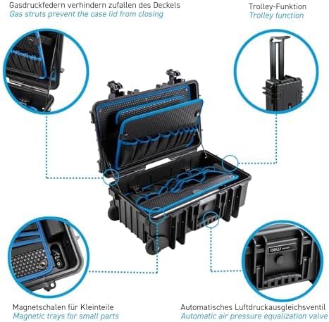 B&W International Jumbo 6600 Outdoor Tool Case with Pocket Tool Boards, Black - Image 5