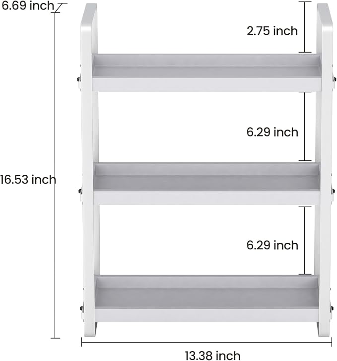 HNRLOY Bathroom Counter Organizer,Bathroom Countertop Organizer,Counter Shelf,Countertop Storage,Organization and Storage,Makeup Shelf,Sink Caddy(Grey 3 Tier) - Image 3