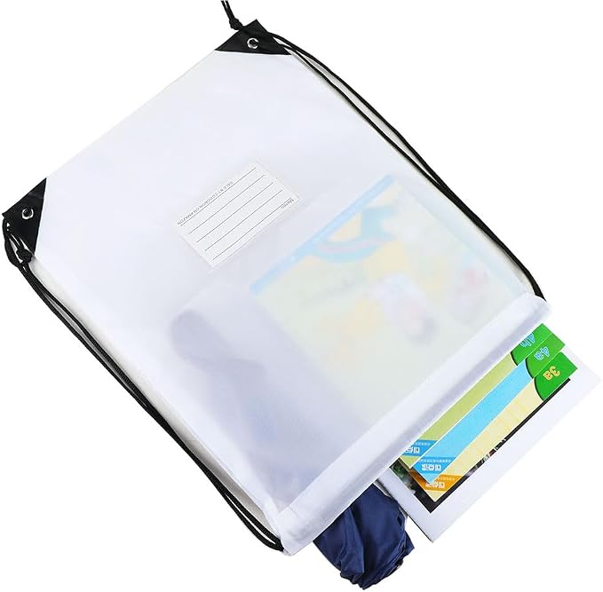 50 Pack Drawstring Bags,Bulk Draw String Backpack, Gym Sports Cinch Bag Sackpack for Women Men, White - Image 4