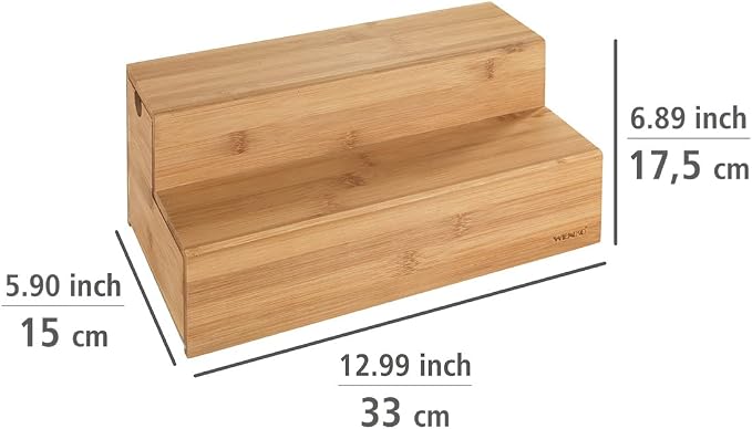 WENKO Bamboo Tea Bag Organizer with Drawer, Tea Bag Storage Container, Coffee and Tea Caddy for Kitchen, Tea Station, Tea Bag Holder, Coffee Bar Accessories and Organizer, 13 x 6.7 x 5.9 in - Image 4