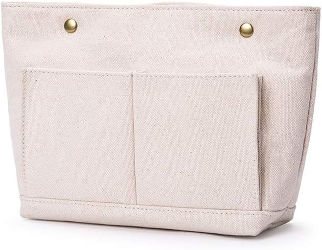 Cosmetic Bags - Bag Organizer Insert with Purse Dividers - Inside Purse Organizer for Easy Storage -Lightweight and Convenient (S, Beige) by YONBEN