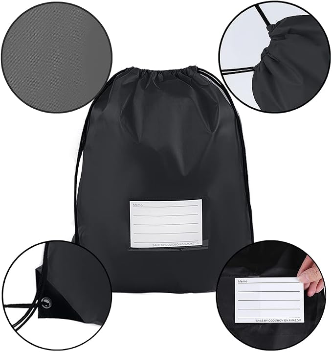 30 Pack Drawstring Bags,Bulk Draw String Backpack, DIY Gym Sports Cinch Bag Sackpack for Women Men, Black - Image 3