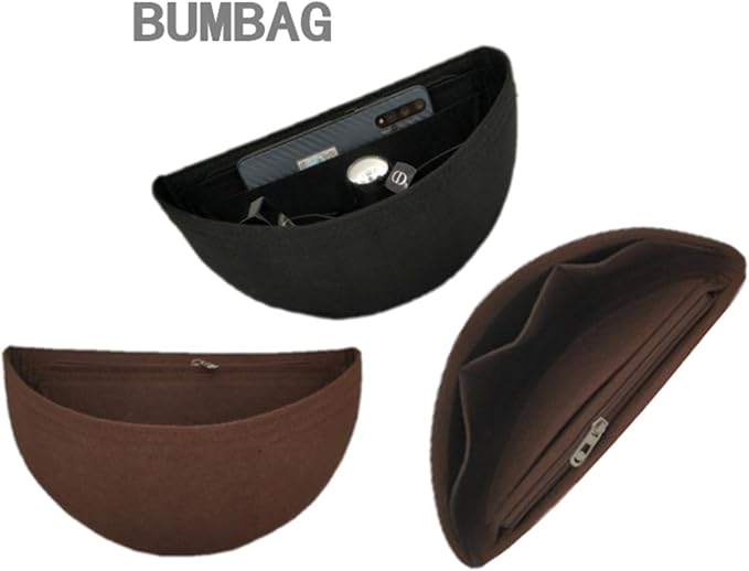 Lckaey Purse Organizer Insert for Waistpack Inner Sleeve BUMBAG Lining Bag Storage Bag2047Dark brown - Image 6