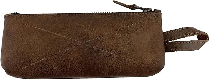 Hide & Drink, Carry-On Toiletry Bag, Pen and Pencil Case, Cable Organizer, Storage for Utensils, Travel Essentials, Full Grain Leather, Handmade, Bourbon Brown by HideDrink
