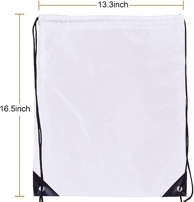 Drawstring Backpack Bulk 20 packs Draw String Backpack Bags DIY Gym Sports trip Traveling Yoga ride Pedestrianism Cinch Bag Sackpack Drawstring (white) - Image 2