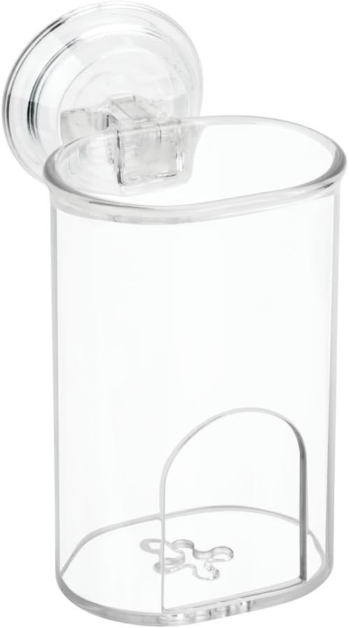 iDesign Plastic Suction Tumbler Cup, 3" x 3.5" x 4.5", Clear | Bathroom Organizer, Mirror or Shower Storage - Image 7