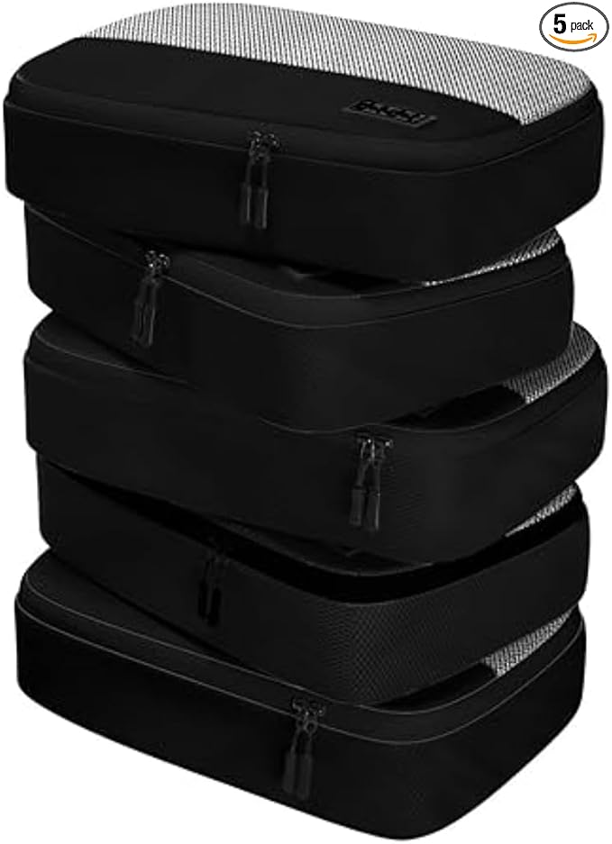 Medium Packing Cubes for Travel - 5pc Packing Cubes for Suitcases - Lightweight Luggage Organizer Bags (Non-Compression) by DotDot
