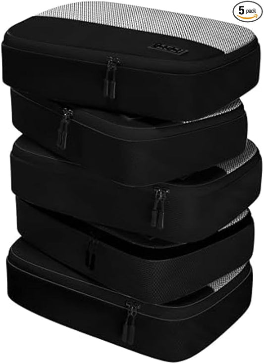 Medium Packing Cubes for Travel - 5pc Packing Cubes for Suitcases - Lightweight Luggage Organizer Bags (Non-Compression) by DotDot
