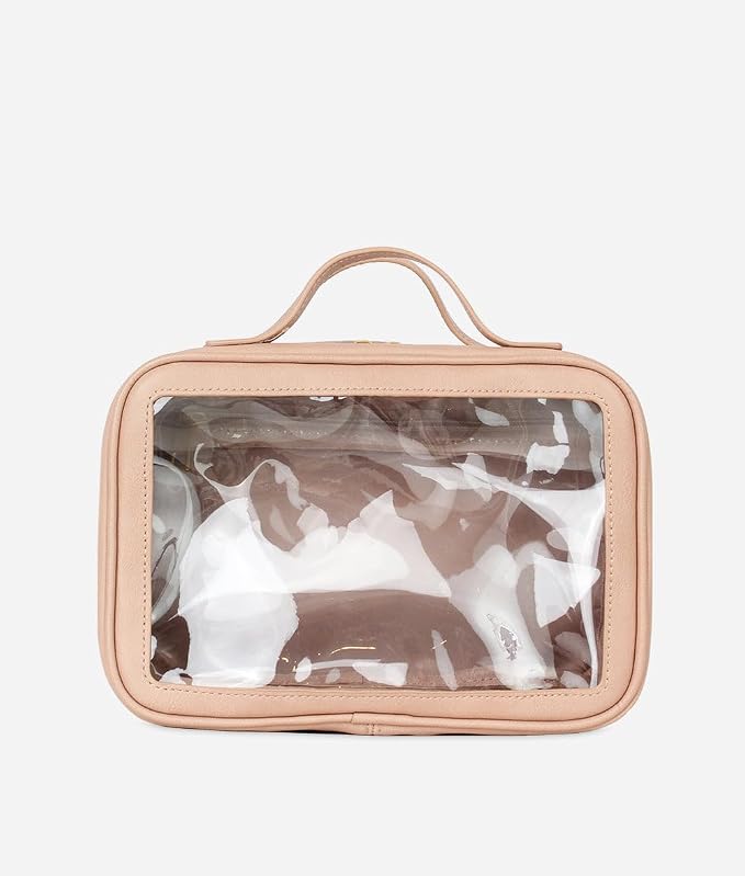 FAWN DESIGN The Toiletry Case, Hanging Travel Toiletry Bag for Women, 2 Compartments, Premium Matte Faux Leather Clear Toiletry Bag, Zippered Large Toiletry Bag, Easy to Clean, 9.5 x 3.5 x 6.5 inches - Image 2