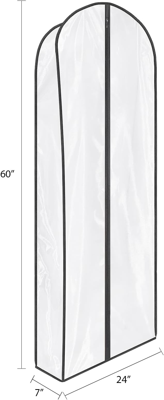 Zilink Breathable Fur Coat Storage Bags 60" Dress Bags for Gowns Long Dust Covers for Hanging Clothes with 7" Gussted Wrinkle Free for Leather Jacket Fur Coat Puffy Dress Storage, Set of 2 - Image 2