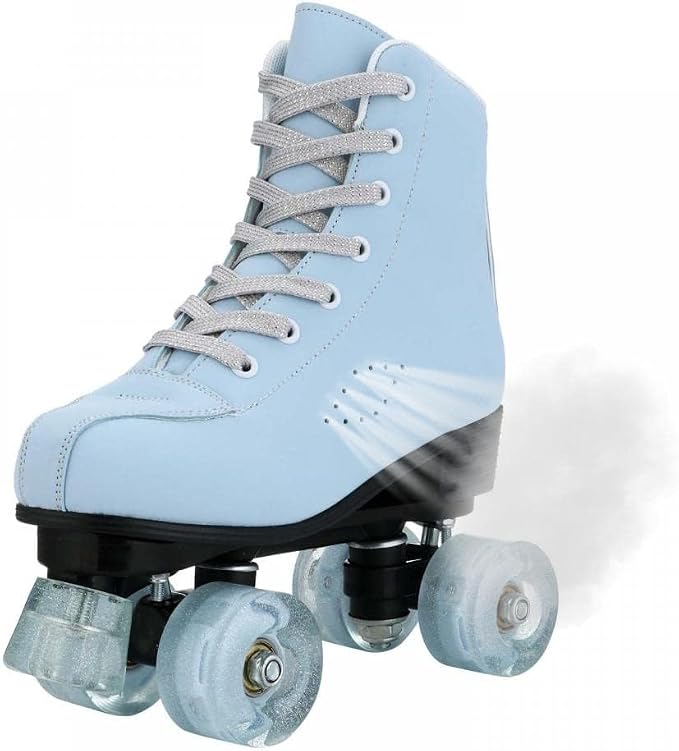 YYW Roller Skates for Women Men, High Top PU Leather Classic Double-Row, Indoor Outdoor, Beginner Shoes Bag - Image 7