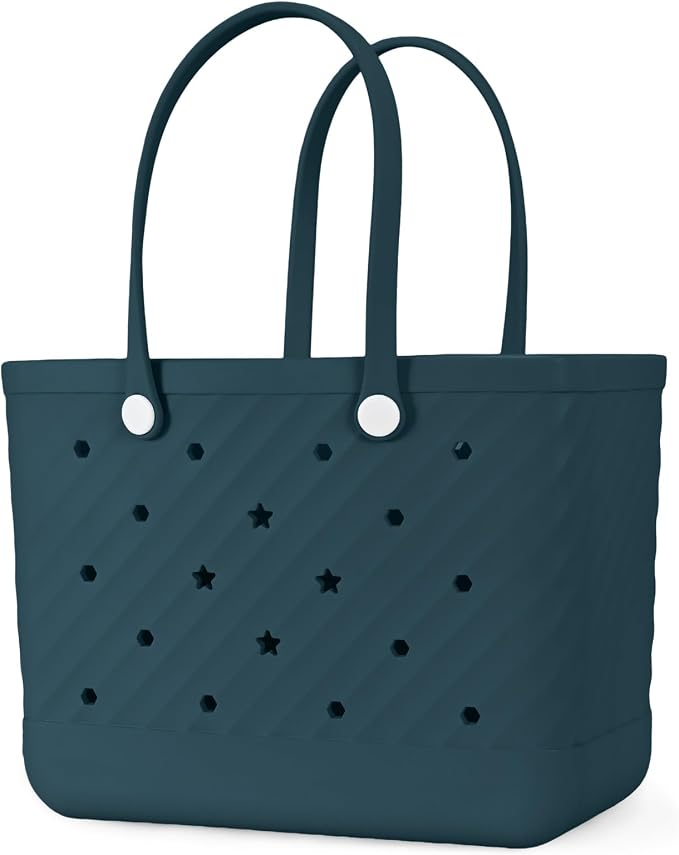 Rubber Tote Bag Extra Large & Medium, Waterproof Beach Bag for Women Men, Pool Travel Swim Silicone Tote by Unknown