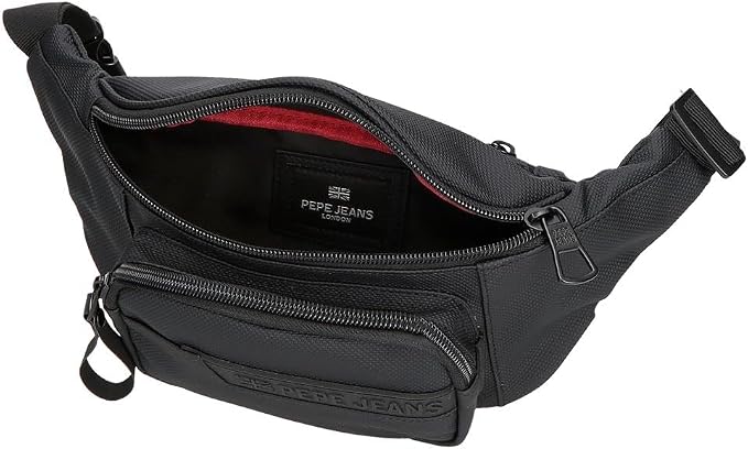 Pepe Jeans Dorking Waist Bag, Crossbody Bag with Multiple compartments, Polyester, by Joumma Bags., Black, One Size, Waist bag - Image 3