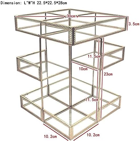 360 Rotating Glass Makeup Organizer | Spinning Vanity Cosmetic Storage, Multi-Layer Compartments, Luxury Countertop, For Skincare, Perfume, Cosmetics - Image 5