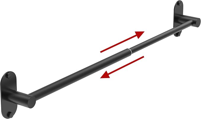 Towel Bar, Adjustable 16.7inch–28.5inch Towel Rack, Self Adhesive Towel Racks for Bathroom Wall Mounted, 304 Stainless Steel Hand Towel Holder, for Kitchen Use (Matte Black, 1Pack) by MIROAMZ