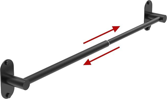 Towel Bar, Adjustable 16.7inch–28.5inch Towel Rack, Self Adhesive Towel Racks for Bathroom Wall Mounted, 304 Stainless Steel Hand Towel Holder, for Kitchen Use (Matte Black, 1Pack) by MIROAMZ