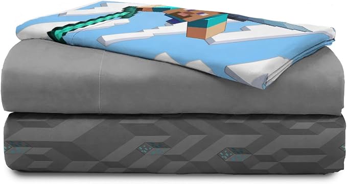 Minecraft Creeper Full Size Comforter Set 7 Piece Kids Bedding, Green | Video Gaming, Bed in a Bag, Comforter Sheets Shams Pillowcases, Official Product, Microfiber, Machine Washable, Boys Gift - Image 9