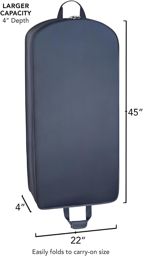 WallyBags 45” Deluxe Extra Capacity Travel Garment Bag with two pockets - Image 2