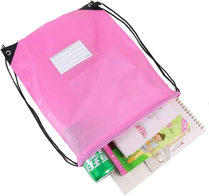 CODOBON 16 Pack Drawstring Bags,Bulk Draw String Backpack, Gym Sports Cinch Bag Sackpack for Women Men, Pink - Image 4