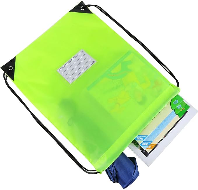 50 Pack Drawstring Bags,Bulk Draw String Backpack, Gym Sports Cinch Bag Sackpack for Women Men, Fluorescent Green - Image 4