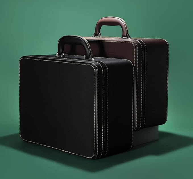 Jewelry Box Carriable Large Commercial Organizer Faux-Leather Accessory Case Storage with Handle Zipper Trays for Women Men Jeweler(L3-BK) - Image 8