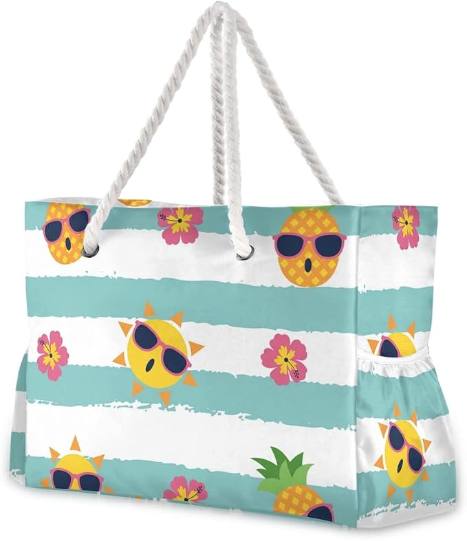 senya Large Beach Shoulder Bags Canvas Tote Water Resistant for Gym Travel Daily by senya